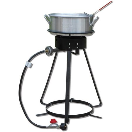 KING KOOKER Outdoor Cooker, Propane, 24"  tall, 54K BTU, 10qt. Aluminum Fry Pan 1224